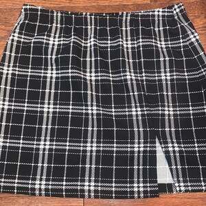 SHEIN Plaid‎ Split Hem Mini Skirt L – Preppy Academia Aesthetic Y2K